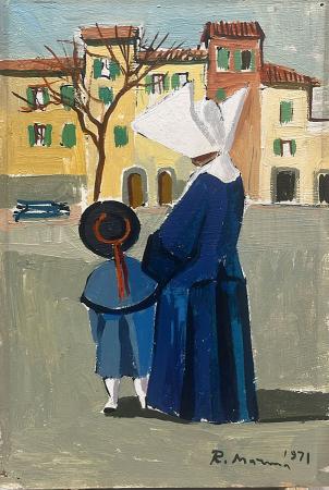 Art work by Rodolfo Marma monachina  - oil table 